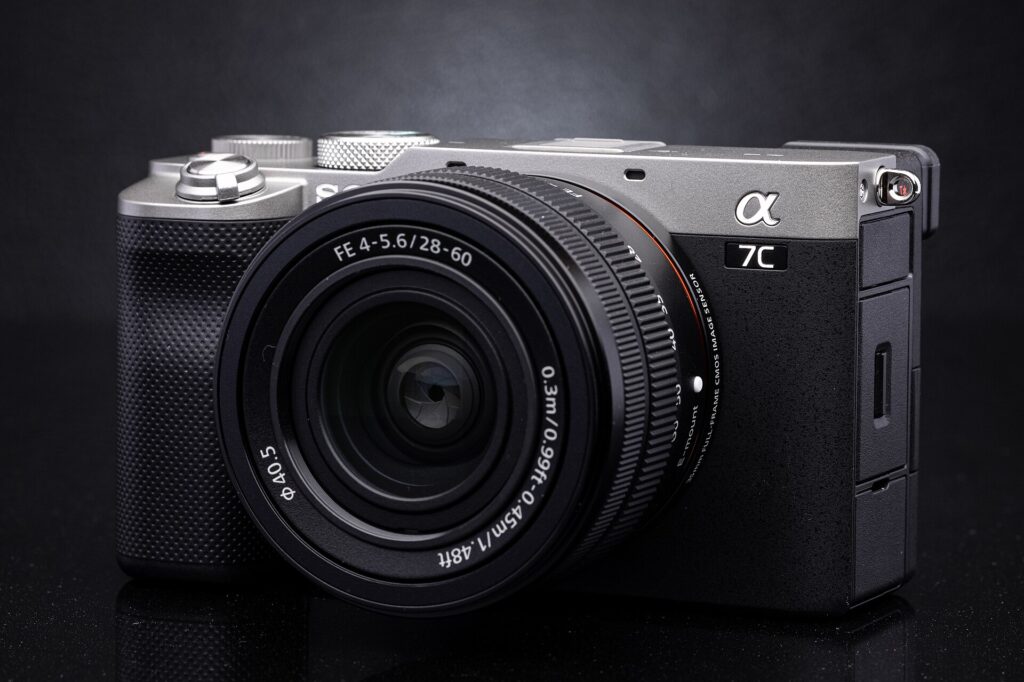 Sony FE 28-60mm F4-5.6 zoom lens mounted on a Sony a7C camera